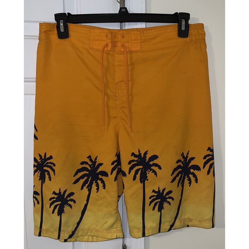 J. Khaki Shorts Mens Palm Tree Print Beach Aloha Party Size XL Hawaiian